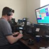 Jamie M0SDV operating in the ARRL DX CW contest 2019 @ G0DWV (Photo by M0NKR)